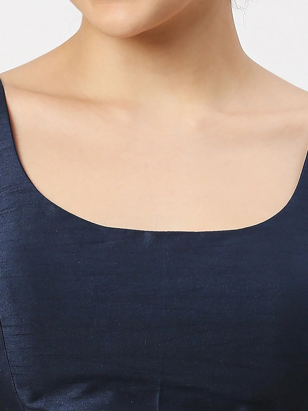 Navy Elegance Silk Blouse